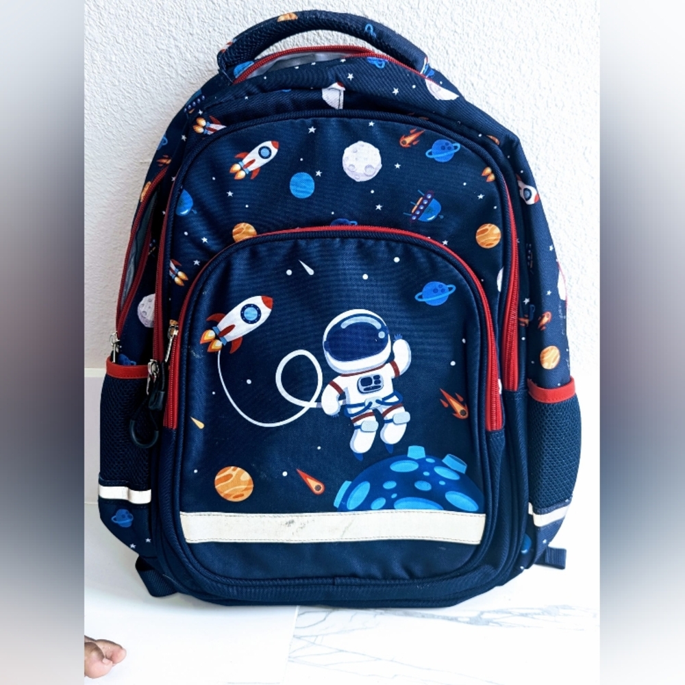 Space-Themed Kids Navy Backpack